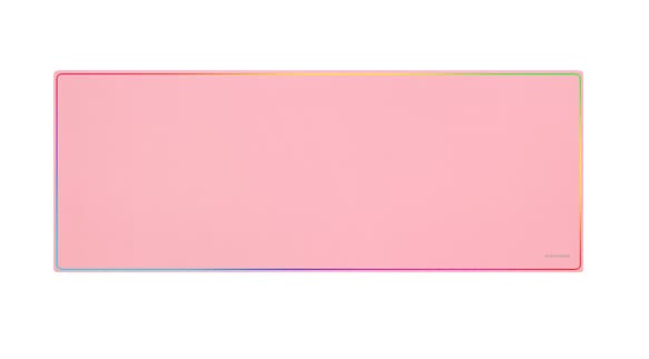 Mars Gaming MMP224, Alfombrilla Gaming XXL 880x330mm, Diseño de Bordes Rainbow, Base Antideslizante de Caucho Natural, Superficie Nanotextil de Alta Precisión, Alfombrilla de Ratón Flexible, Rosa