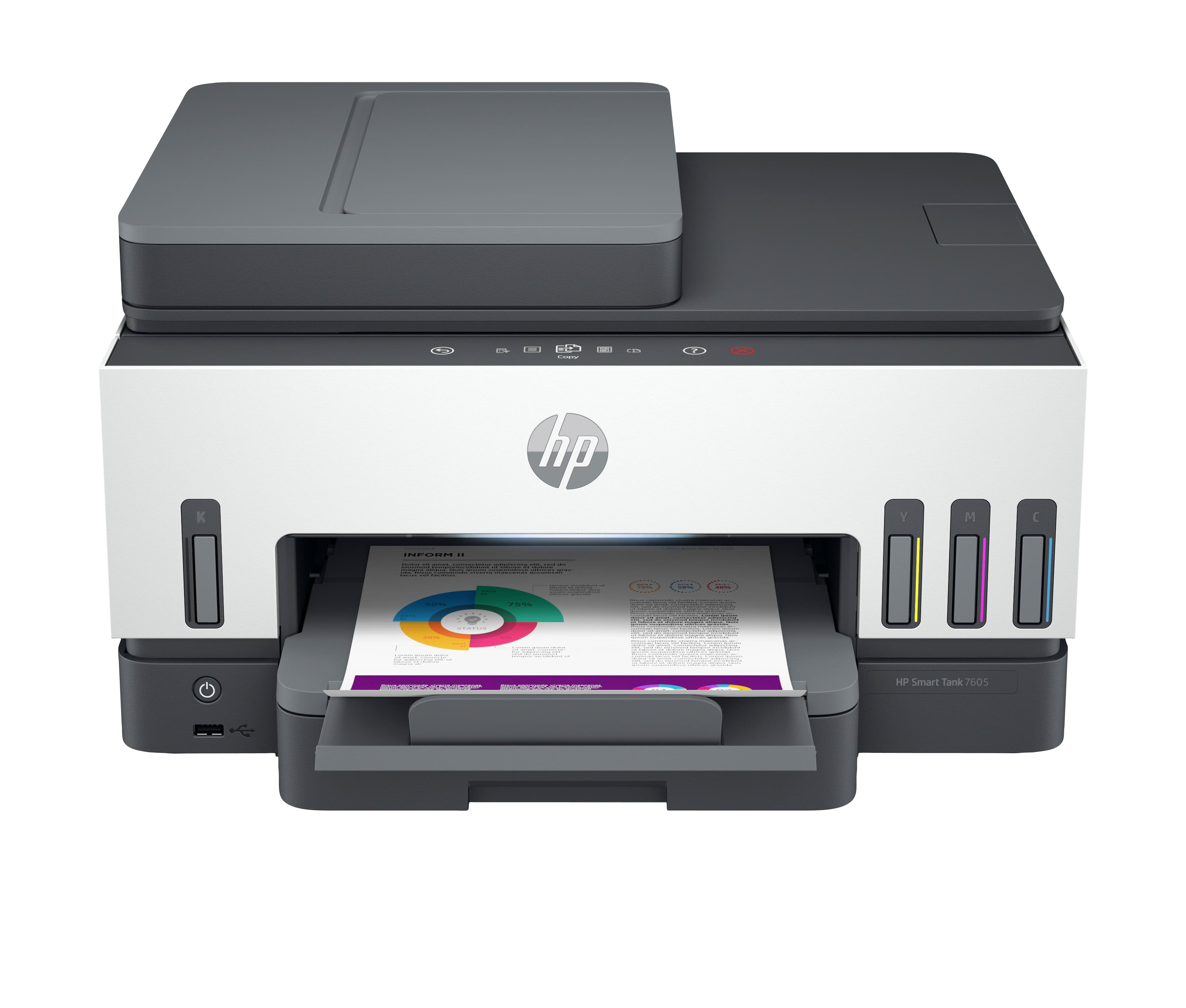 HP Smart Tank 7605 Inalámbrico All-in-One Color Impresora, Impresión a doble cara; Copiadora y escáner