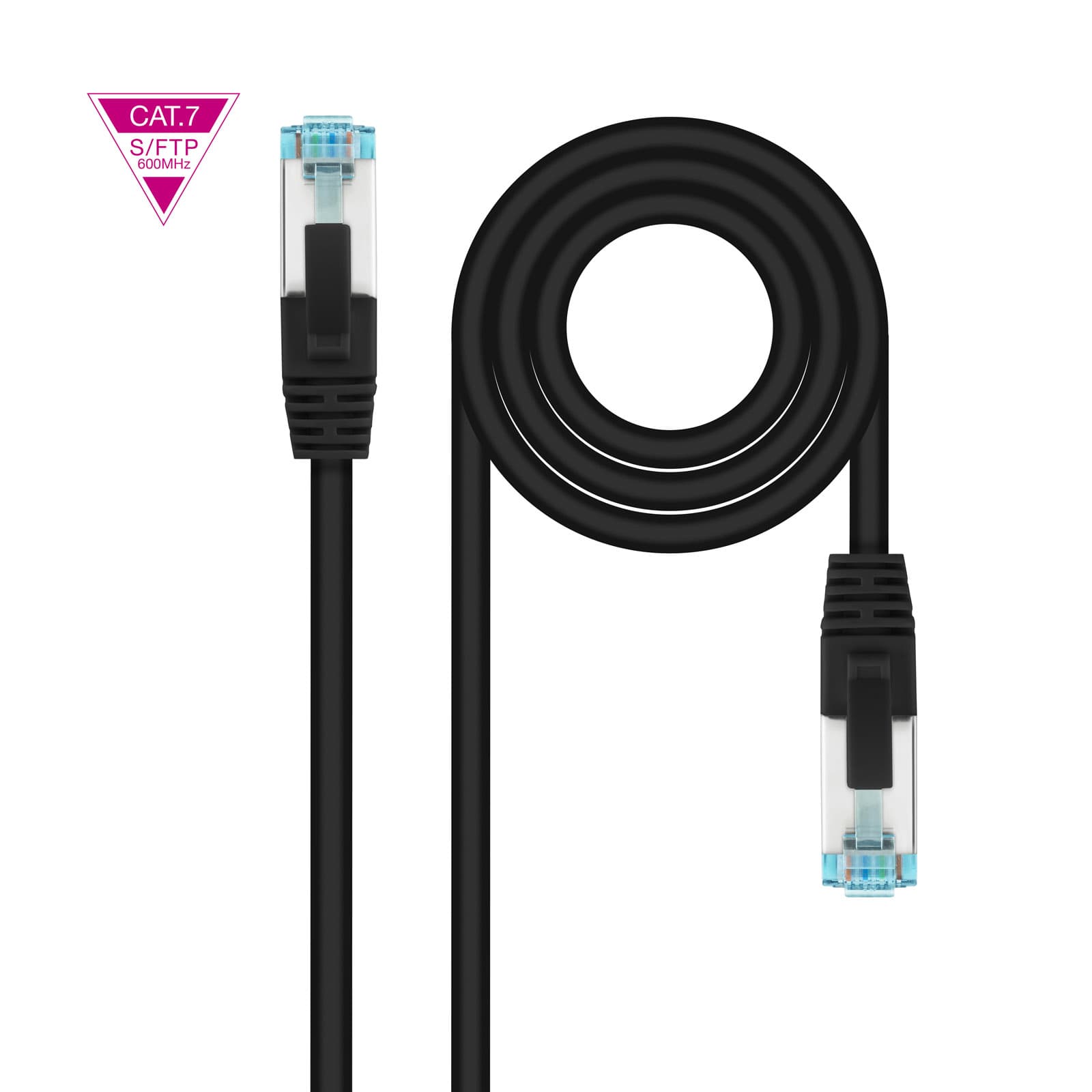 Nanocable Cable de Red Cat.7 600MHZ LSZH SFTP PIMF AWG26, Negro, 2 m