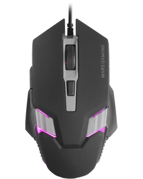 Mars Gaming MM024, Ratón Gaming RGB, Sensor Óptico 4000 DPI, Switches Mecánicos Huano, Iluminación RGB Flow, Ajuste On-the-fly 1200 / 2400 / 3200 / 4000 DPI, Compatibilidad Multiplataforma, Negro