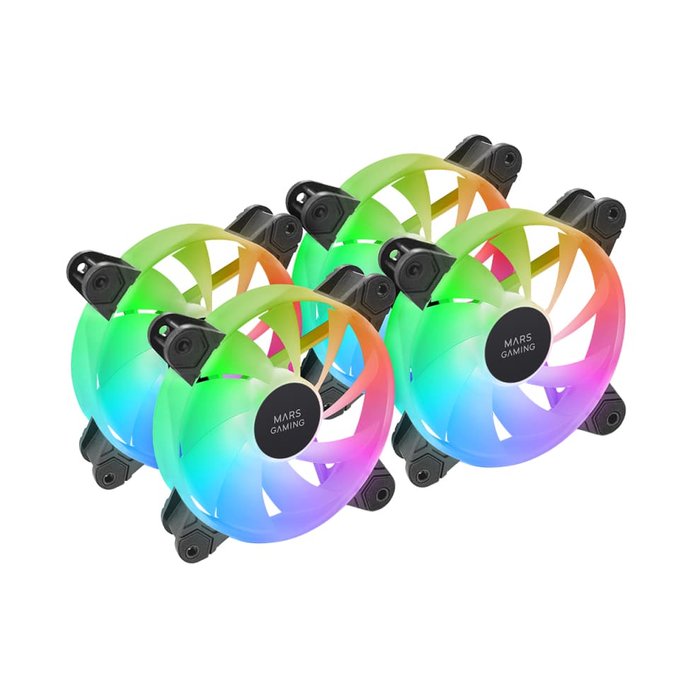 Mars Gaming MF-4A Carcasa del ordenador Ventilador 12 cm Negro 4 pieza(s)