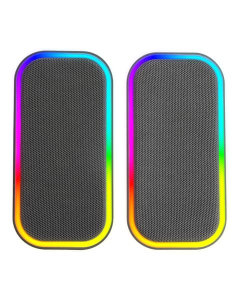 Mars Gaming MS-OM, Altavoces Gaming 20W, Iluminación Dinámica RGB, Altavoces Bluetooth 5.3 + AUX-IN, Caja de Control de Volumen, Chipset DSP Personalizado, Compatibilidad Universal, Negro