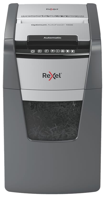 Rexel Optimum AutoFeed+ 150X A triturador de papel Corte cruzado 55 dB 22 cm Negro, Gris