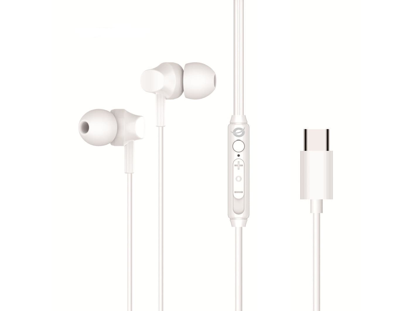 Conceptronic BRENDAN03W auricular y casco Auriculares Alámbrico Dentro de oído Llamadas/Música USB Tipo C Blanco