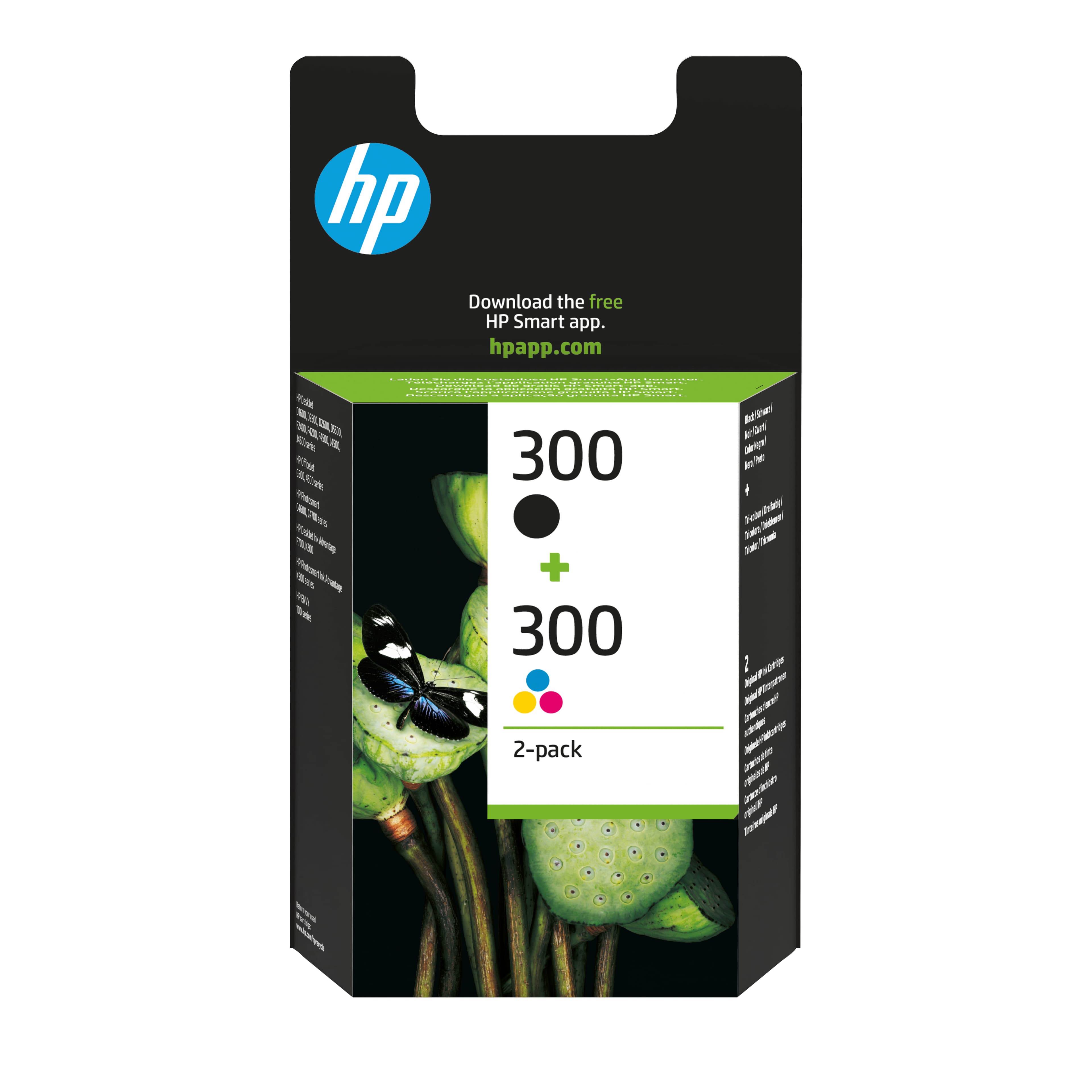 HP Pack de ahorro de 2 cartuchos de tinta original 300 negro/Tri-color