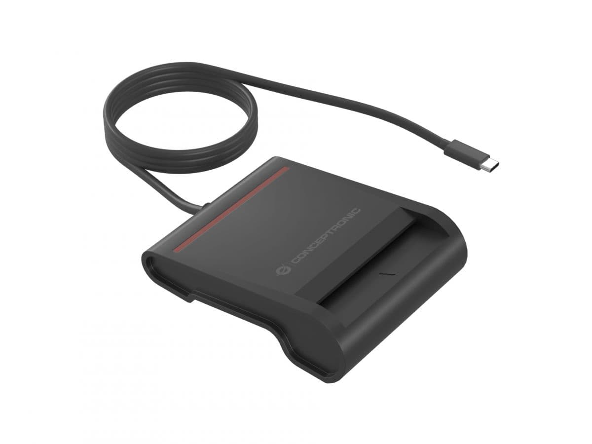 Conceptronic SCR01BC lector de tarjeta inteligente Interior USB USB Tipo C Negro