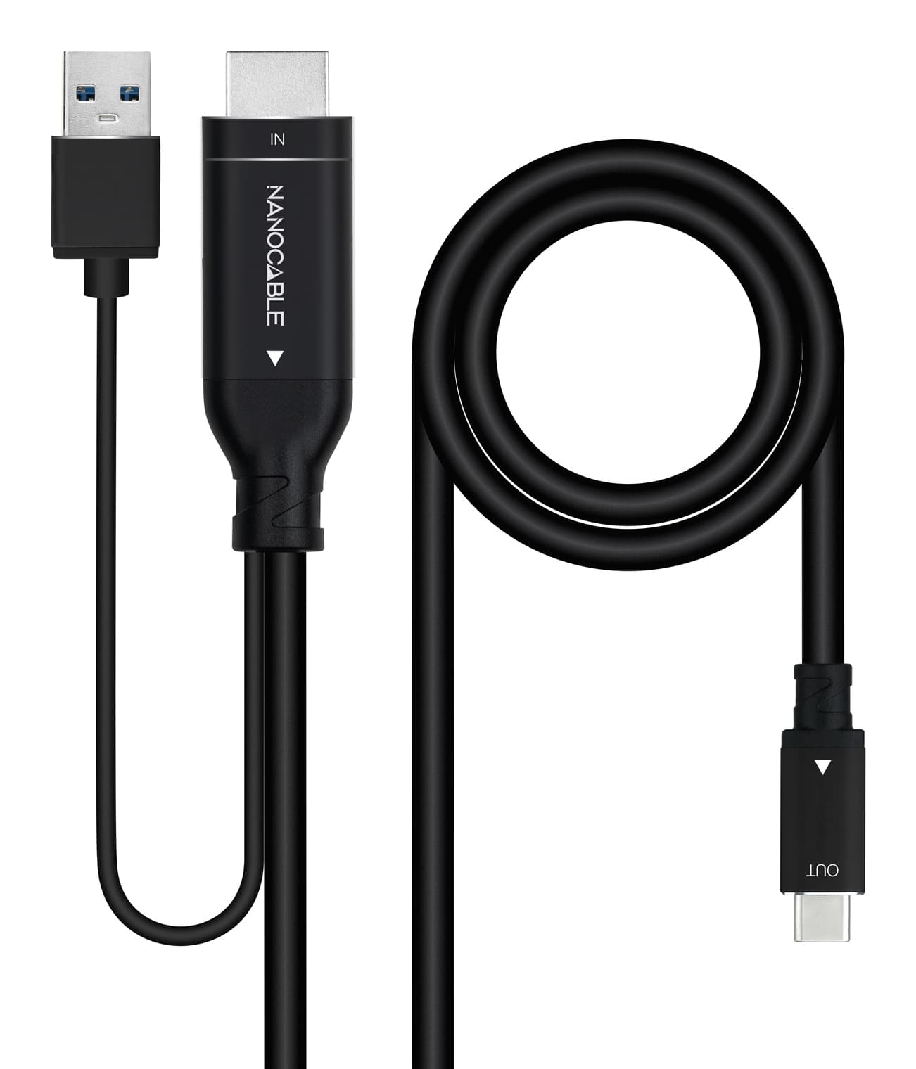 Nanocable Cable Conversor HDMI a USB-C, Negro, 1.8 m