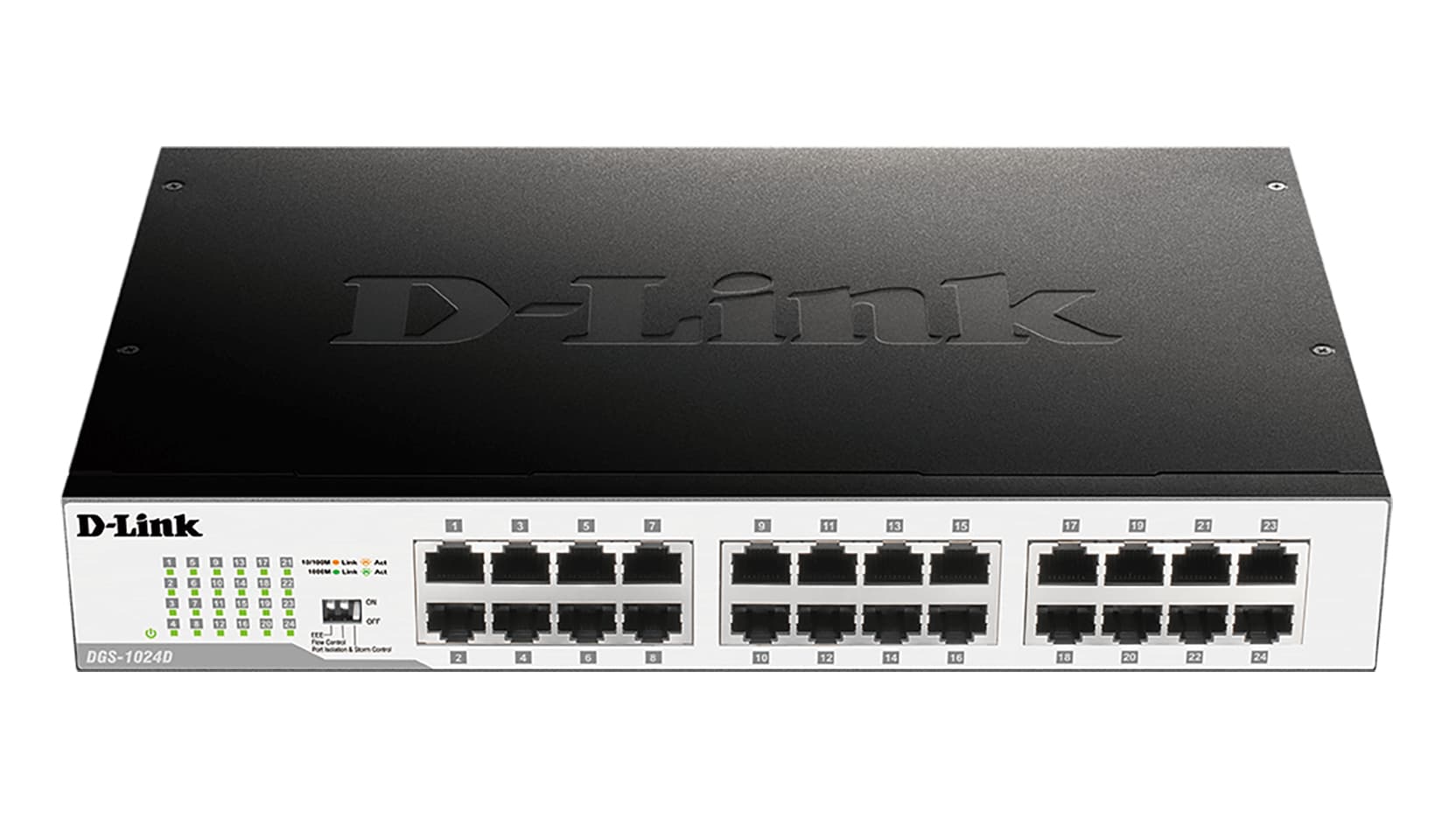 D-Link DGS-1024D switch No administrado Gigabit Ethernet (10/100/1000) 1U Negro, Plata