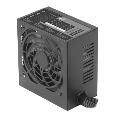 Tacens APIII600, Fuente Alimentación PC ATX 600W, Tecnología SMD 85% Bronze 12V, Ventilador Ultra-silencioso 12cm, Negro