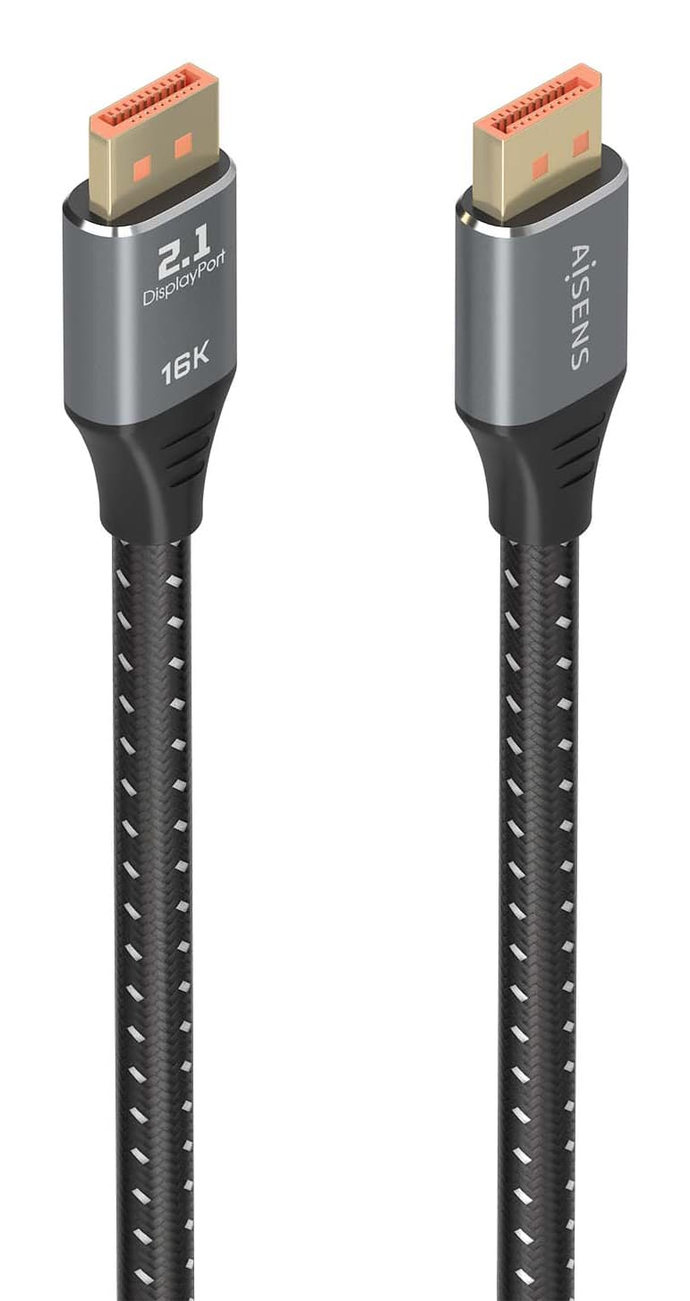 AISENS Cable DisplayPort V2.1 16K@60Hz 80 Gbps, DP/M-DP/M, Negro, 1.5m