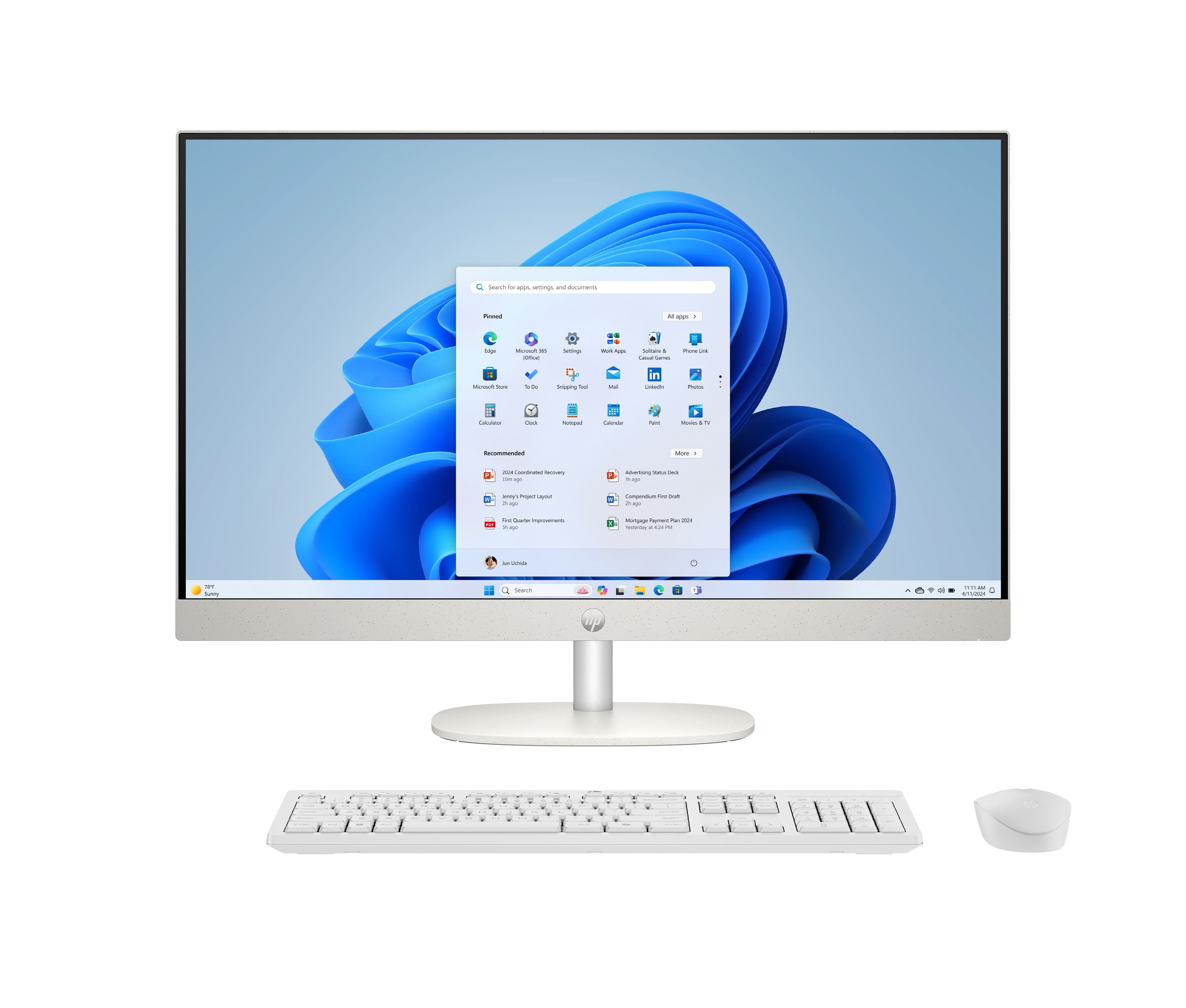 HP AI 27-cr2013ns Intel Core Ultra 5 225U 68,6 cm (27") 1920 x 1080 Pixeles PC todo en uno 16 GB DDR5-SDRAM 1 TB SSD Windows 11 Home Wi-Fi 6 (802.11ax) AI PC Blanco