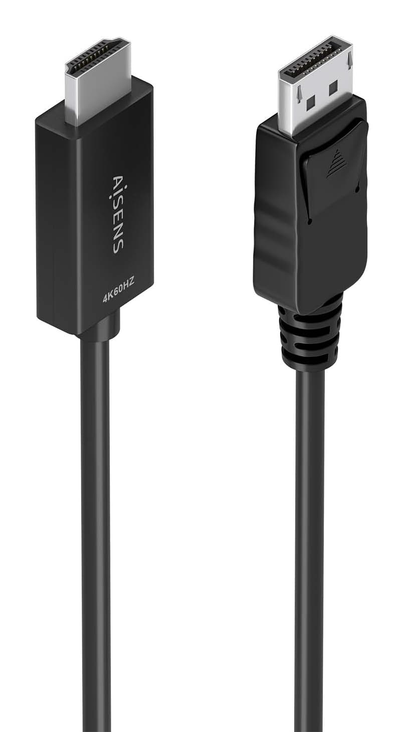 AISENS Cable conversor DisplayPort a HDMI 4K@60Hz, DP/M-HDMI/M, Negro, 1.0m