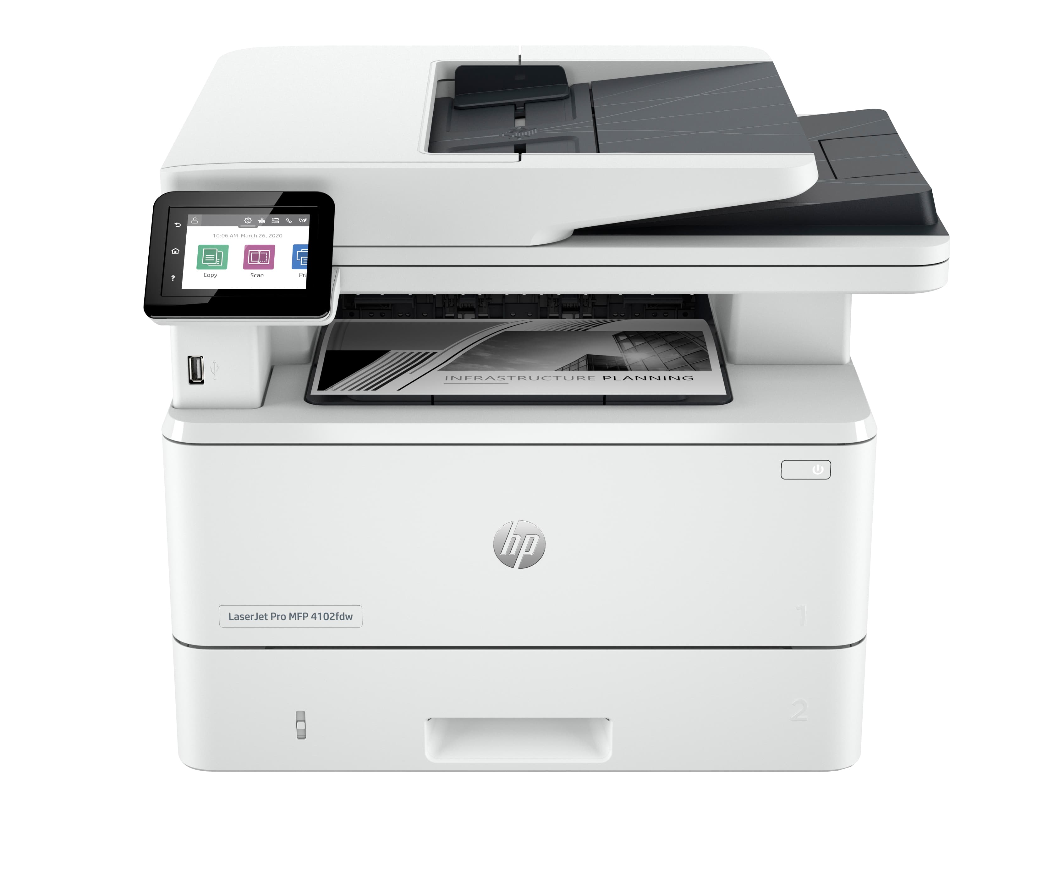 HP LaserJet Pro 4102fdw Inalámbrico Multifunction Blanco y negro Impresora, Fotocopiadora, escáner; Dúplex