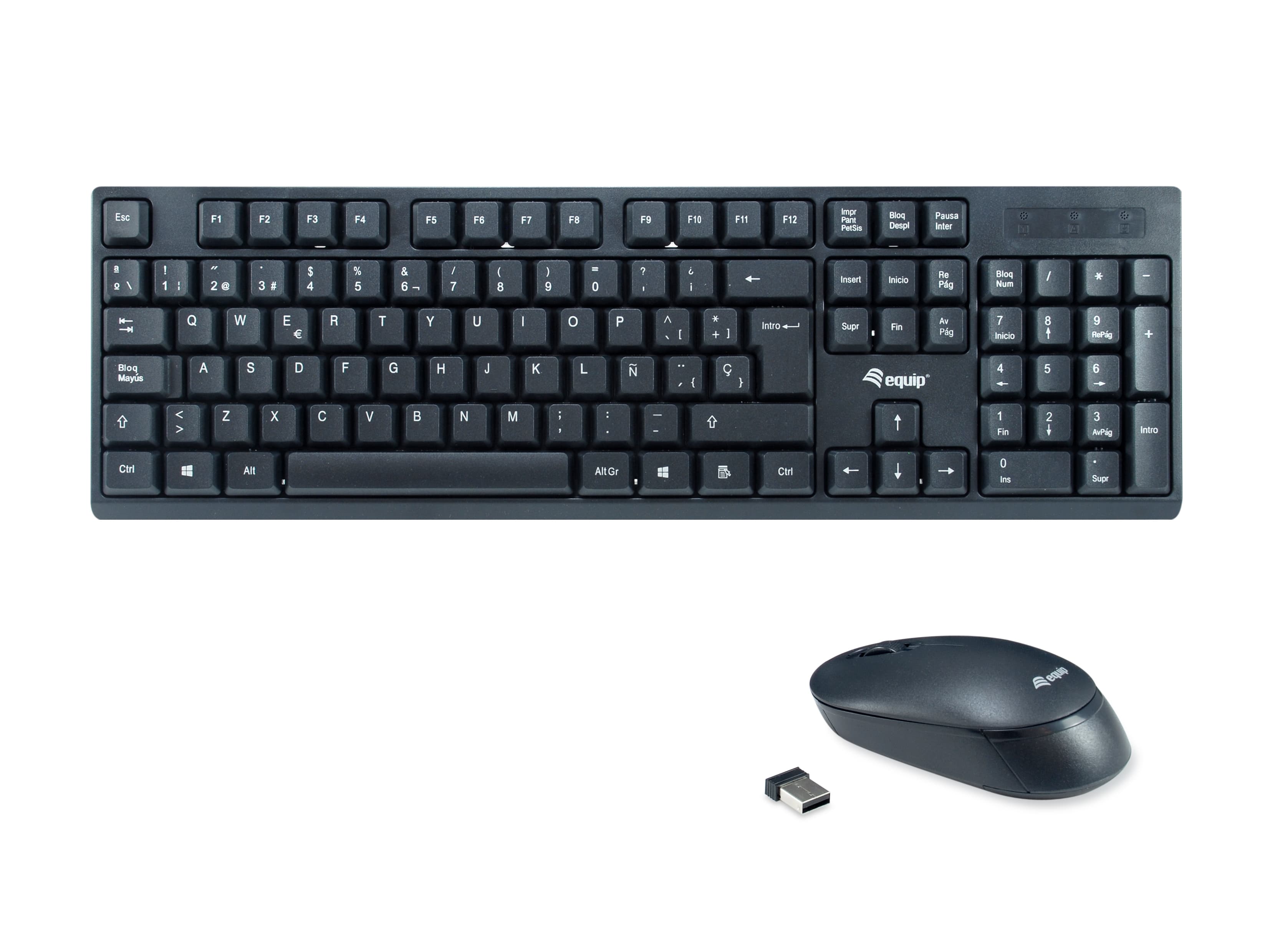 Equip 245221 teclado Ratón incluido Oficina RF inalámbrico QWERTY Español Negro