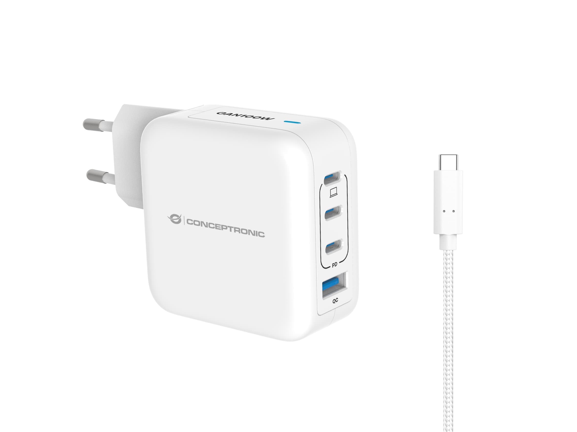 Conceptronic ALTHEA18W cargador de dispositivo móvil Universal Blanco Corriente alterna Carga rápida Interior