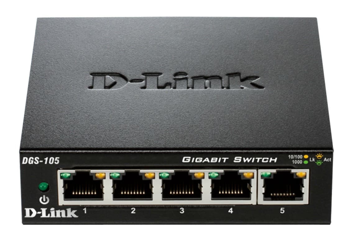 D-Link DGS-105 switch No administrado L2 Gigabit Ethernet (10/100/1000) Escritorio Negro