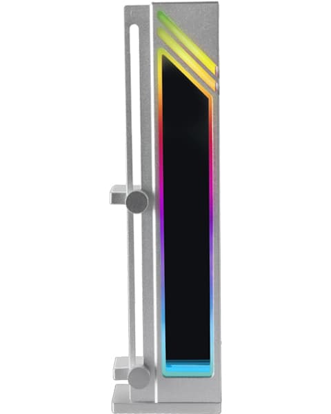 Mars Gaming MCA-GCB, Soporte para Tarjeta Gráfica, Iluminación ARGB Infinity Mirror, Soporte GPU con Sincronización ARGB, Base Magnética Antideslizante, Compatibilidad Universal, Gris Plateado