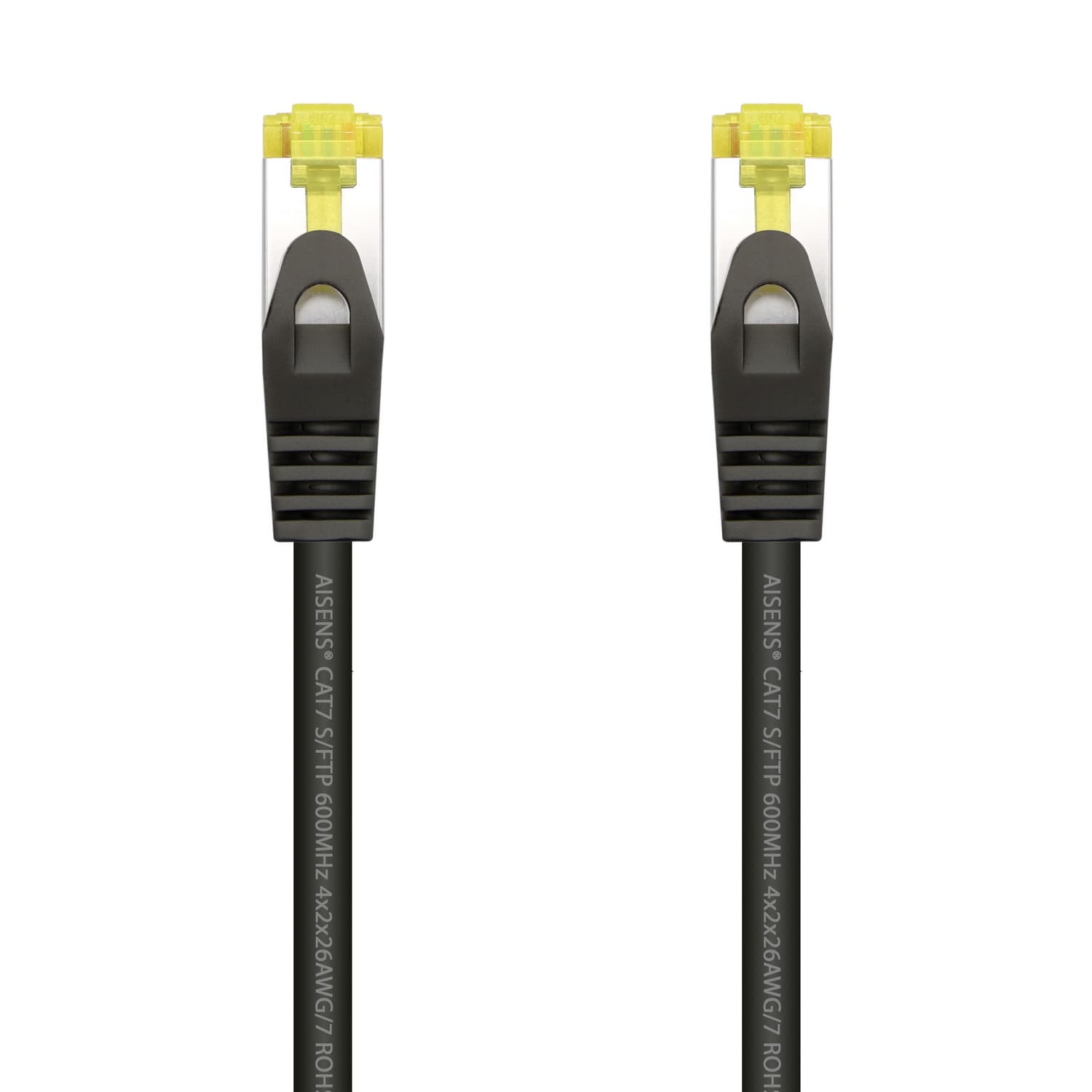 AISENS Cable De Red Latiguillo RJ45 LSZH Cat.7 600 MHz S/FTP PIMF AWG26, Negro, 25 cm