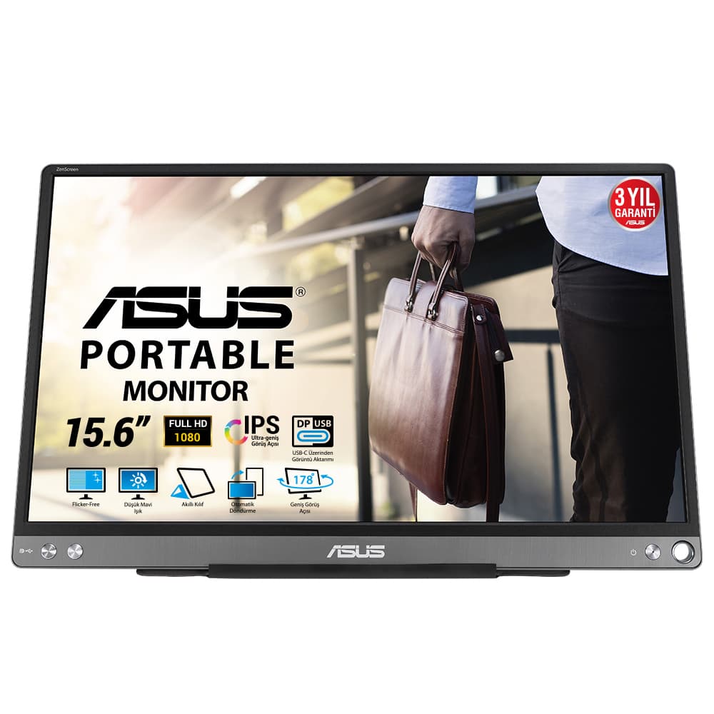 ASUS ZenScreen MB16ACE pantalla para PC 39,6 cm (15.6") 1920 x 1080 Pixeles Full HD LED Gris