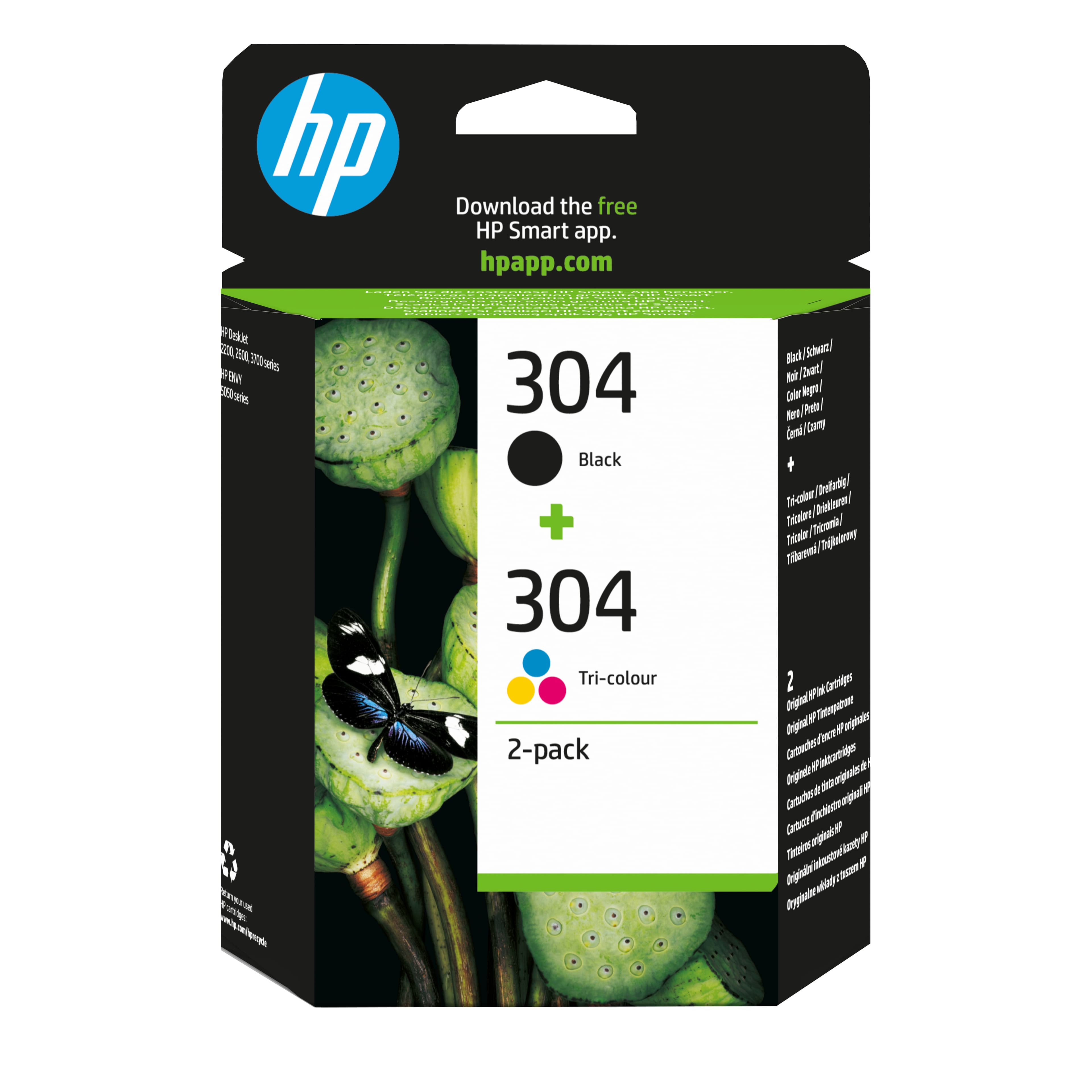 HP Paquete de 2 cartuchos de tinta Original 304 negro/tricolor