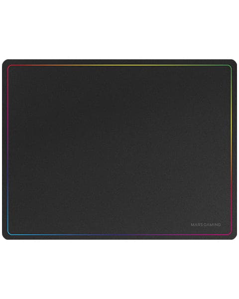 Mars Gaming MMP124, Alfombrilla Gaming 360x260mm, Diseño de Bordes Rainbow, Base Antideslizante de Caucho Natural, Superficie Nanotextil de Alta Precisión, Alfombrilla de Ratón Flexible, Negro