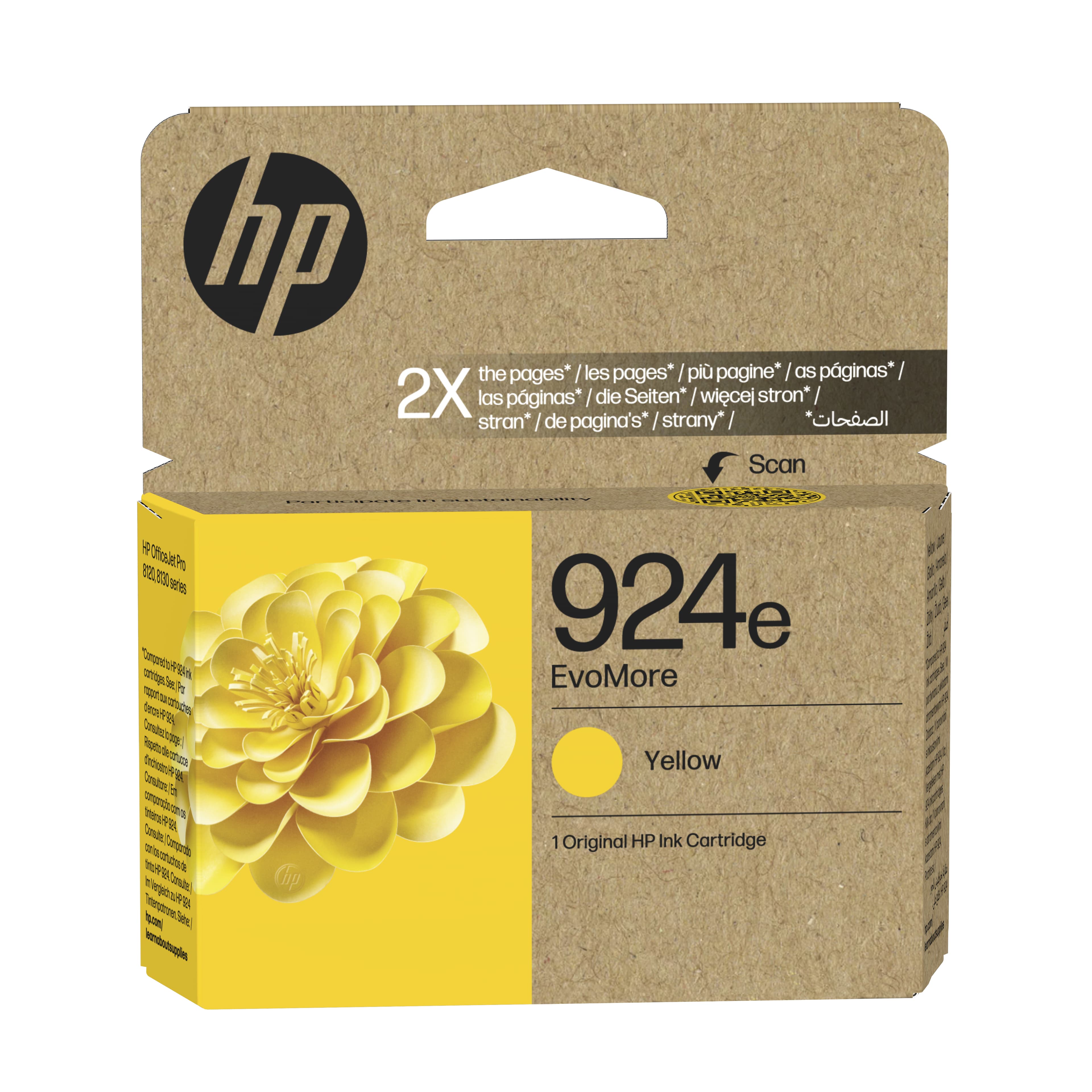 HP Cartucho de Tinta Original EvoMore 924e amarilla