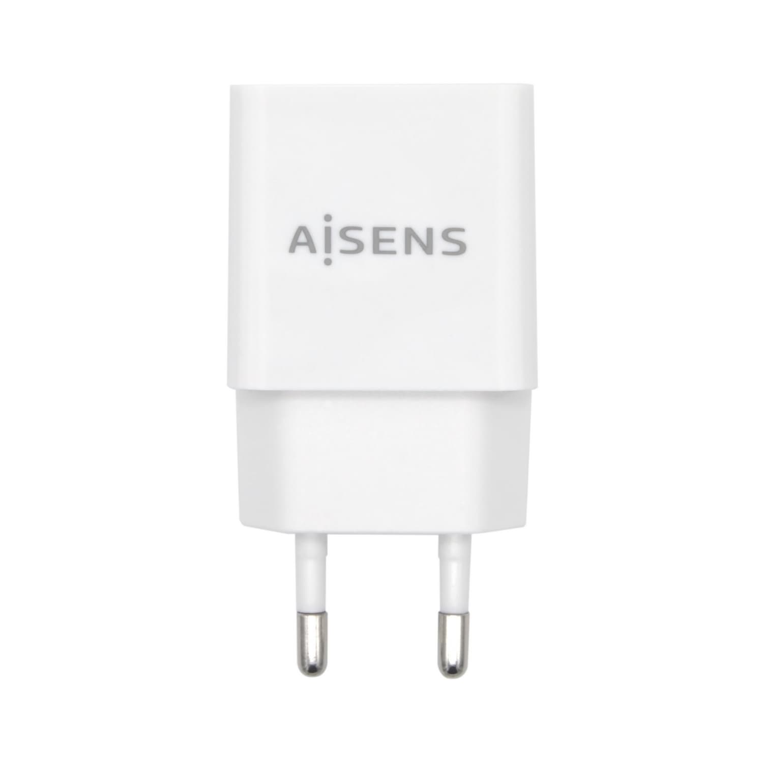 AISENS Cargador USB 10W Alta Eficiencia, 5V/2A, Blanco