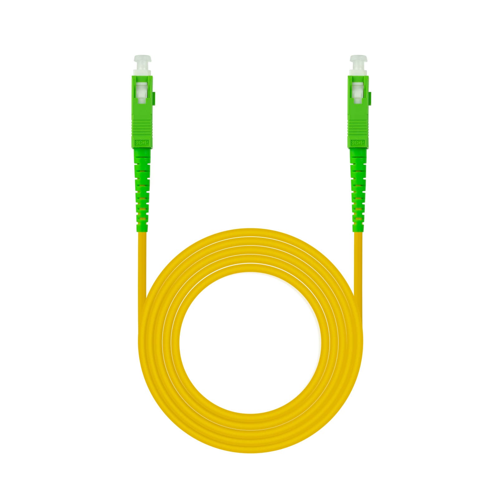 Nanocable Cable de Fibra Óptica SC/APC a SC/APC Monomodo Simplex LSZH, Amarillo, 120 m