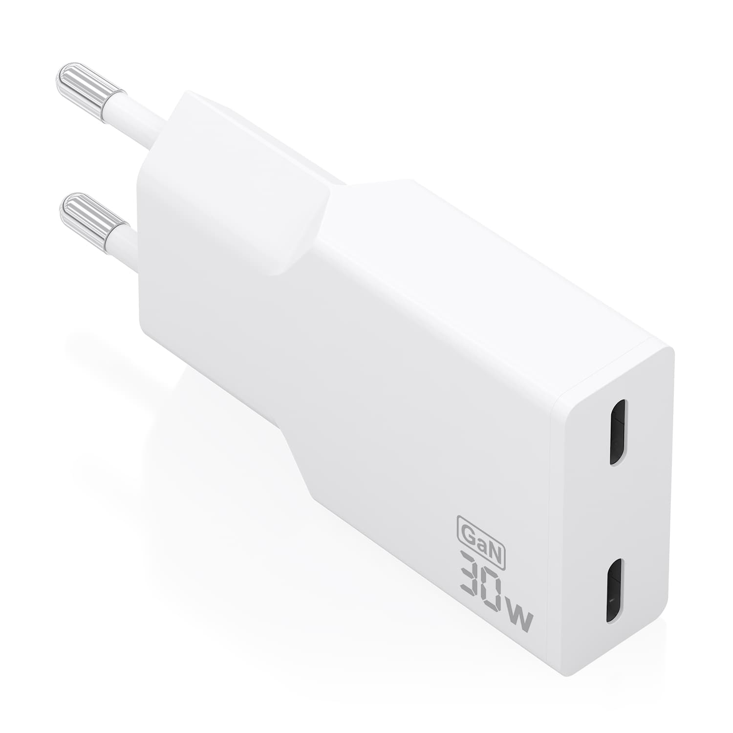 AISENS Cargador Ultra Delgado GaN 30W, 2xUSB-C PD3.0, Blanco