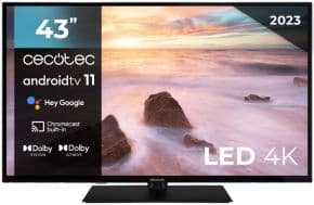 Televisor 43'  a series a2z alu20043z uhd 4k resolucion 3840x2160 60hz smart tv android tv 11 sintonizadores dvb-t2 t cs2  1xhdmi  ethernet negro
