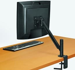Soporte de monitor/tv para mesa desde 13' hasta 21' brazo articulado inclinable 45 giratorio 360 ajustable en altura en 5 posiciones soporta 1 monitor/tv vesa estandar hasta 9kg negro