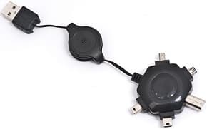 Adaptador desde usb 2.0 macho a usb 2.0 macho multiconector usb-b 2.0, mini usb-b 2.0, mini usb 5 pines, mini usb 4 pines y mini usb-b 4 pines.