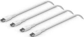 Cable pack de dos desde usb-c macho a usb-c macho longitud 1 metro trenzado carga rapida color blanco