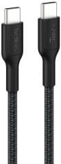 Cable desde usb-c macho a usb-c macho longitud 1 metro exterior trenzado carga rapida 240w color negro
