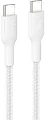 Cable desde usb-c macho a usb-c macho longitud 1 metro exterior trenzado carga rapida 240w color blanco