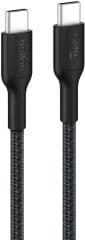 Cable desde usb-c macho a usb-c macho longitud 2 metros exterior trenzado carga rapida 240w color negro