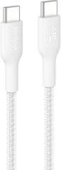 Cable desde usb-c macho a usb-c macho longitud 2 metros exterior trenzado carga rapida 240w color blanco