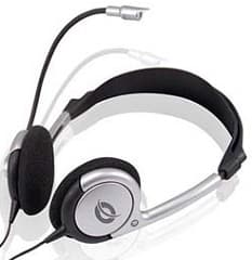 Auriculares de diadema con microfono mini jack 3.5mm plata
