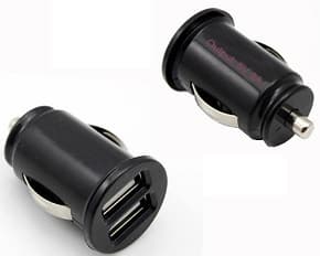 Cargador usb dos salidas para coche entrada 12/24v salida 5v/2a tamao mini