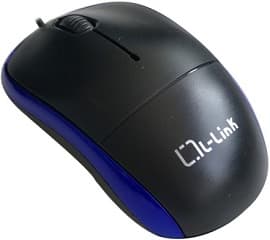 Raton con cable usb optico ambidiestro negro/azul