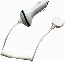 Cargador para iphone 3/4/4s en coche color blanco