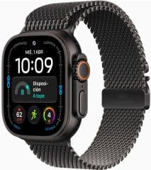 Apple watch ultra 4 gps + cellular caja de titanium negro 49mm, color de correa negra titanium pulsera milanese loop talla m