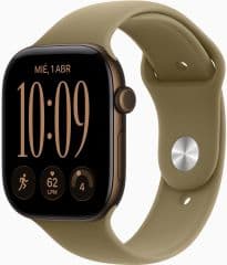 Apple watch series 12 gps caja de aluminio bronce oscuro 42mm, color de correa verde oliva correa deportiva talla m/l