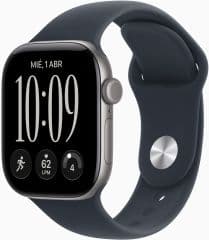 Apple watch series 12 gps caja de aluminio gris espacial 46mm, color de correa azul marino correa deportiva talla m/l