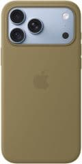 Funda de silicona verde oliva con magsafe para iphone 18 pro max