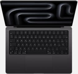 Macbook pro 14.2' chip m3 max con cpu de 14 nucleos 36gb de memoria unificada 1tb ssd grafica gpu de 30 nucleos pantalla liquid retina xdr tres puertos thunderbolt hdmi ranura tarjetas sdxc toma para auriculares y puerto magsafe 3 teclado magic keyboard con touch id trackpad force touch adaptador de corriente usb-c 96w negro espacial