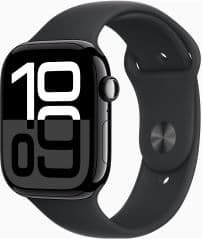 Apple watch series 10 gps caja de aluminio negro azabache 42mm, color de correa negra correa deportiva talla m/l