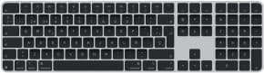 Teclado magic keyboard bluetooth con touch id y teclado numerico formato normal negro para modelos de mac con chip de apple y macos 11.4 o posterior