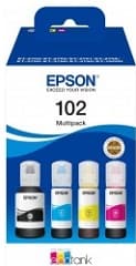 Tinta 102 pack 4 cartuchos (negro, amarillo, cian y magenta) para ecotank