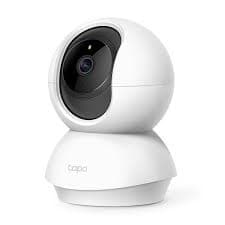 Camara videovigilancia interior motorizada tapo tc70 ip wifi full hd vision rotativa horizontal 360 vision vertical 114 vision nocturna alerta movimientos audio dos vias alarma sonido y luz soporta microsd hasta 512gb modo privacidad